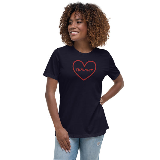 Lockeres Damen-T-Shirt Stickerei 2000